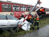 obrázek ke článku: Autonehoda Volkswagenu Passat a osobního vlaku ve Zlíně