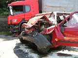 obrázek ke článku: Vybráno z archivu – Dopravní nehoda - Škoda Felicia versus – tahač Scania