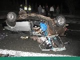 obrázek ke článku: Rychlá jízda-auto skončilo střeše a zraněná spolujezdkyně zemřela