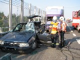 obrázek ke článku: Avie smetla na D1 osobní automobil s pěti pasažéry